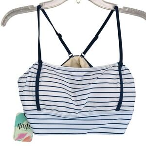 NWT Nani Swimwear Surf Crop Top Women's S Stripe Racerback Bikini Athletic Beach
